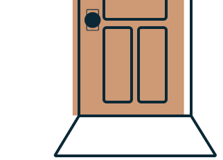 An animation of a lull box arriving at a doorstep.