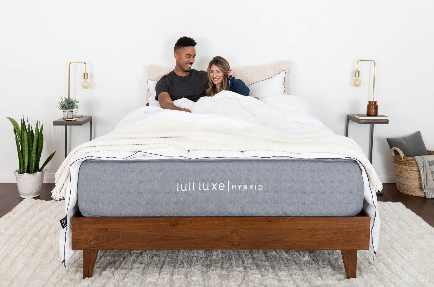 Couple on luxe with duvet