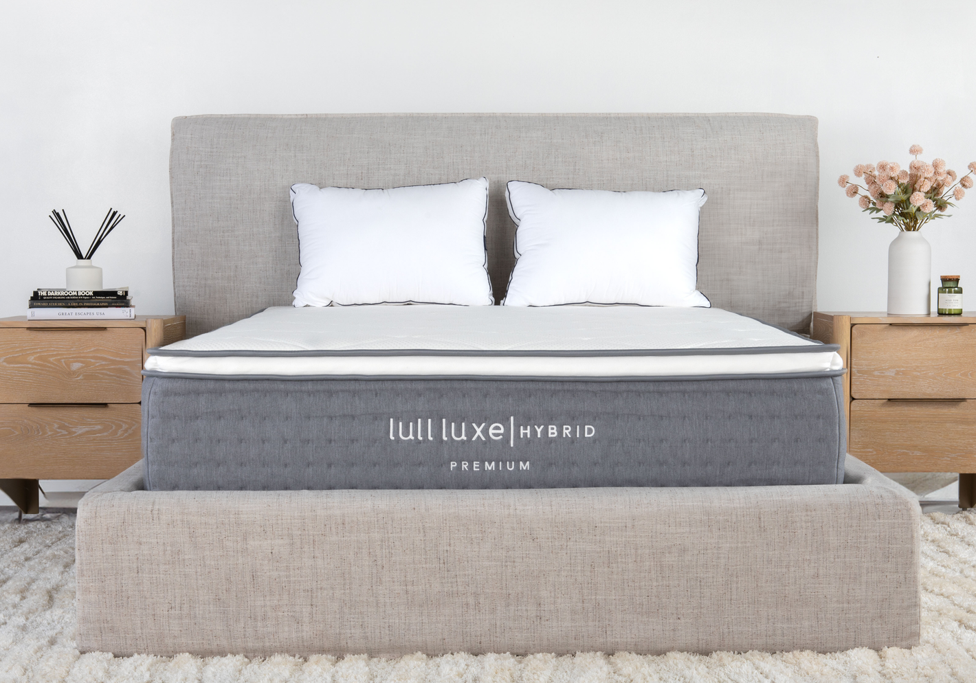 A picture of a Lull mattress and pillows.