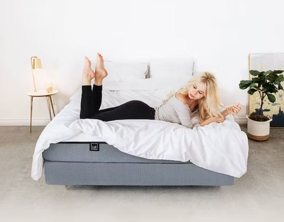 Woman on Original Lull Mattress and Foundation