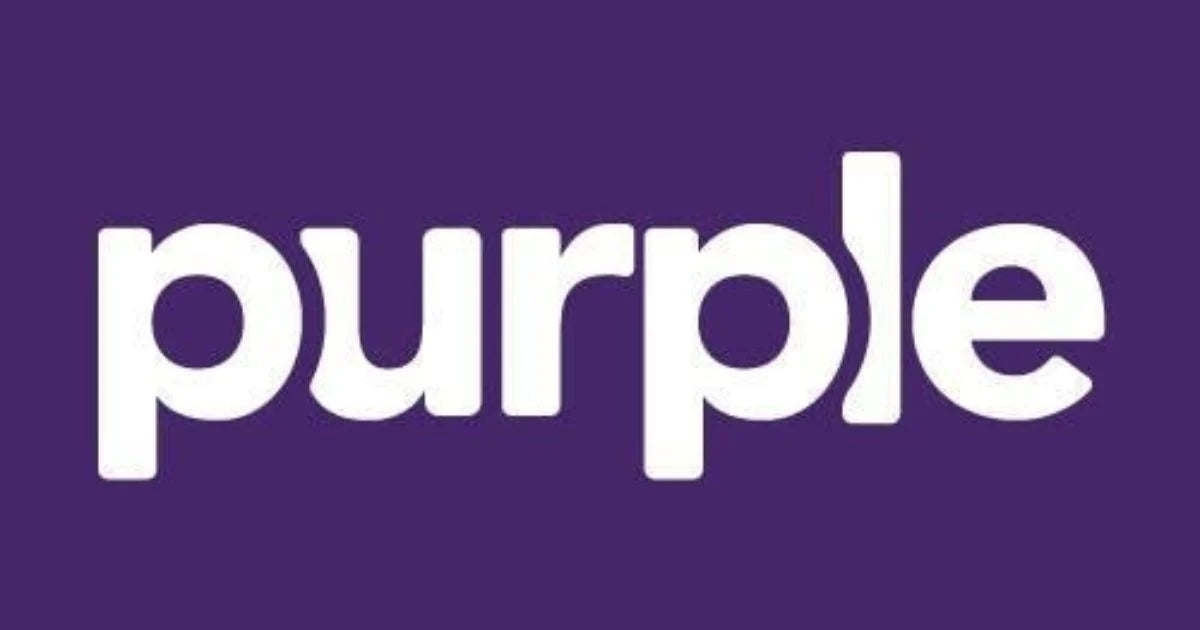 The purple logo.