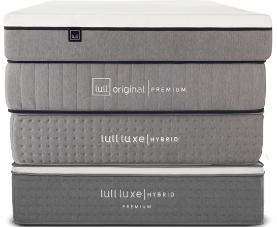 A picture of four Lull mattress onto of each other.