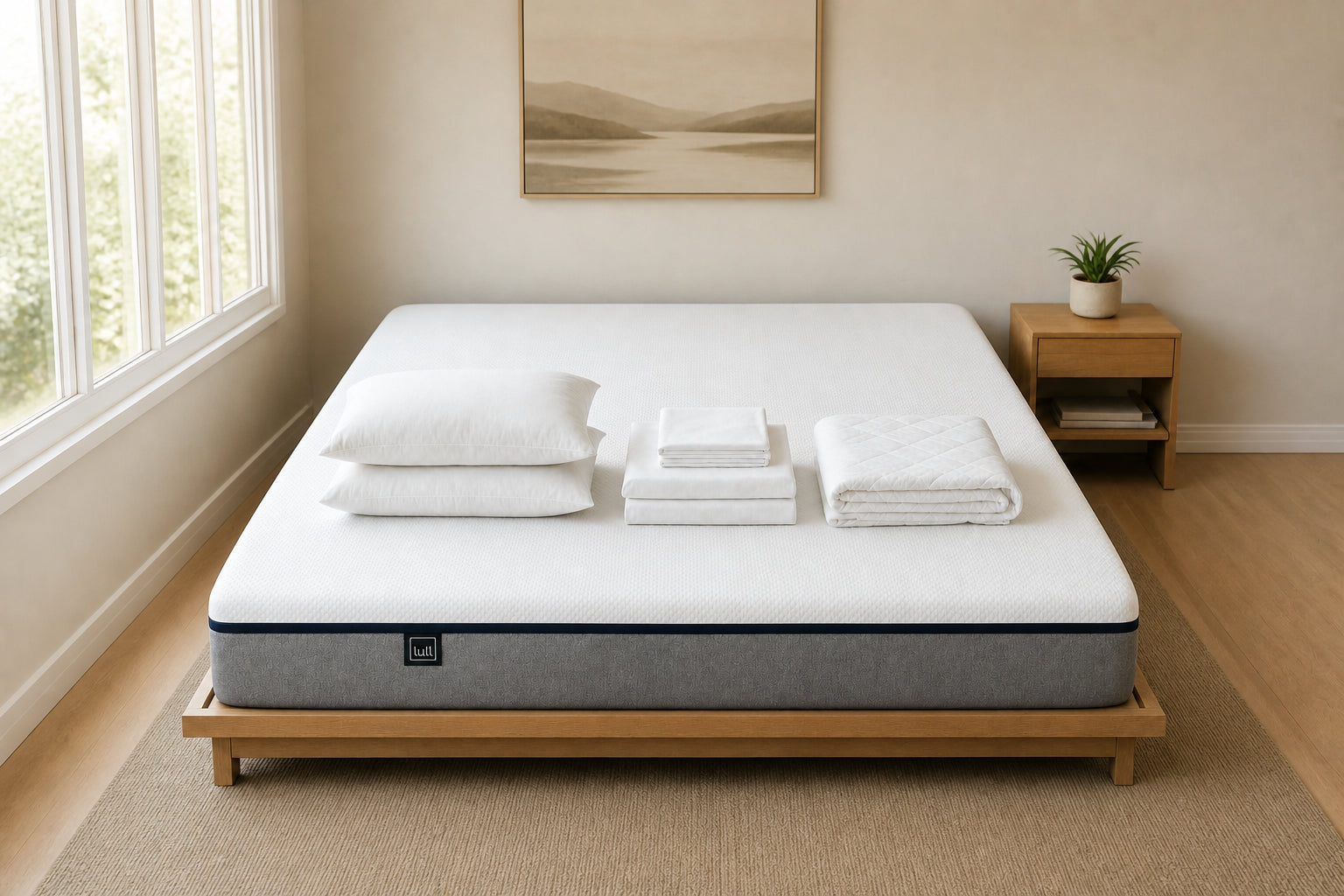 Couple enjoying Lull mattress and Dream Bundle